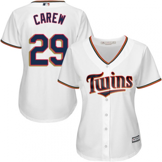 Women's Majestic Minnesota Twins #29 Rod Carew Authentic White Home Cool Base MLB Jersey - Ujersey