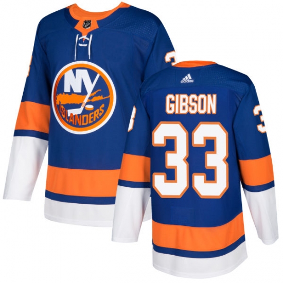 Men's Adidas New York Islanders #33 Christopher Gibson Authentic Royal Blue Home NHL Jersey - Ujersey