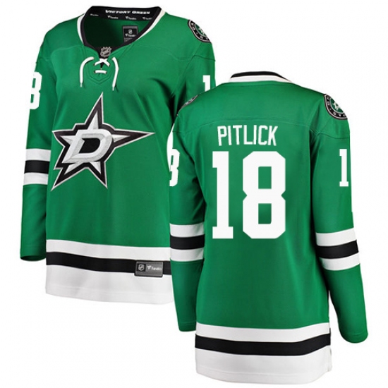 Women's Dallas Stars #18 Tyler Pitlick Authentic Green Home Fanatics Branded Breakaway NHL Jersey - Ujersey