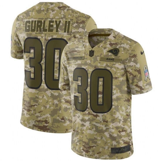 Youth Nike Los Angeles Rams #30 Todd Gurley Limited Camo 2018 Salute to Service NFL Jersey - Ujersey