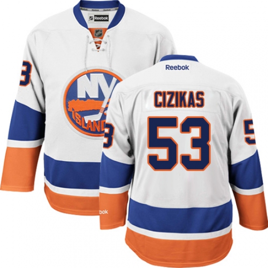 Women's Reebok New York Islanders #53 Casey Cizikas Authentic White Away NHL Jersey - Ujersey