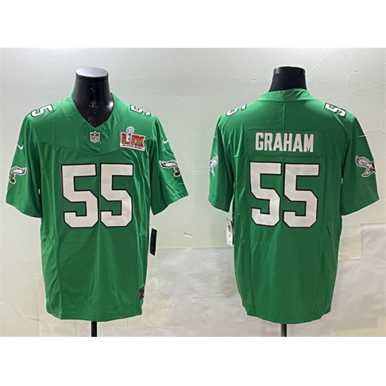 Men's Philadelphia Eagles #55 Brandon Graham Green 2025 Super Bowl LIX F.U.S.E. Throwback Vapor Untouchable Limited Stitched Football Jersey - Ujersey