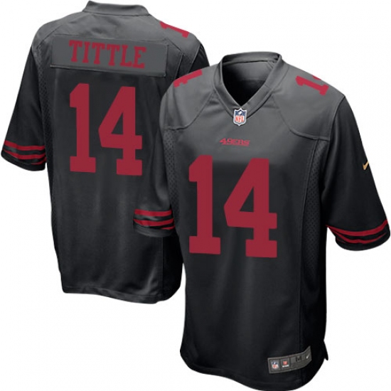Men's Nike San Francisco 49ers #14 Y.A. Tittle Game Black NFL Jersey - Ujersey