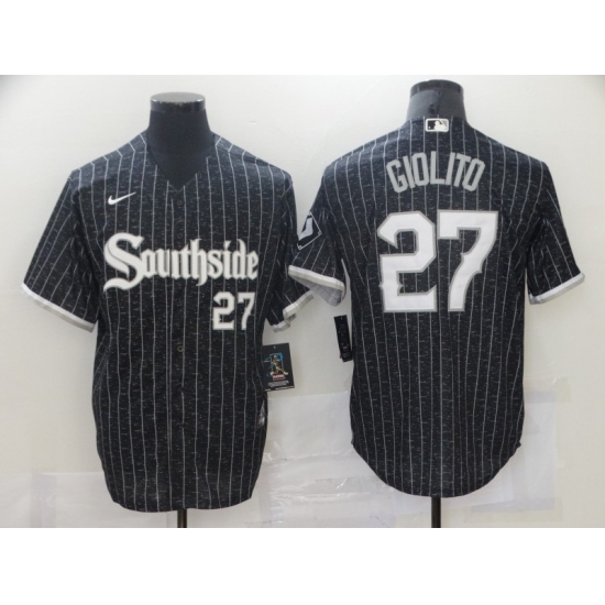 Men's Nike Chicago White Sox #27 Lucas Giolito Black Alternate Jersey - Ujersey