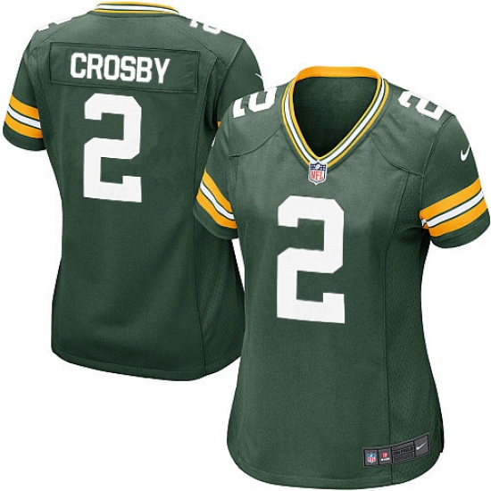 Women's Nike Green Bay Packers #2 Mason Crosby Game Green Team Color NFL Jersey - Ujersey