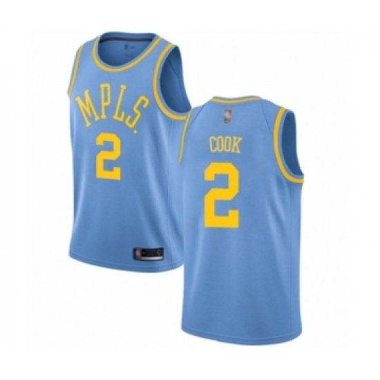 Men's Los Angeles Lakers #2 Quinn Cook Authentic Blue Hardwood Classics Basketball Jersey - Ujersey