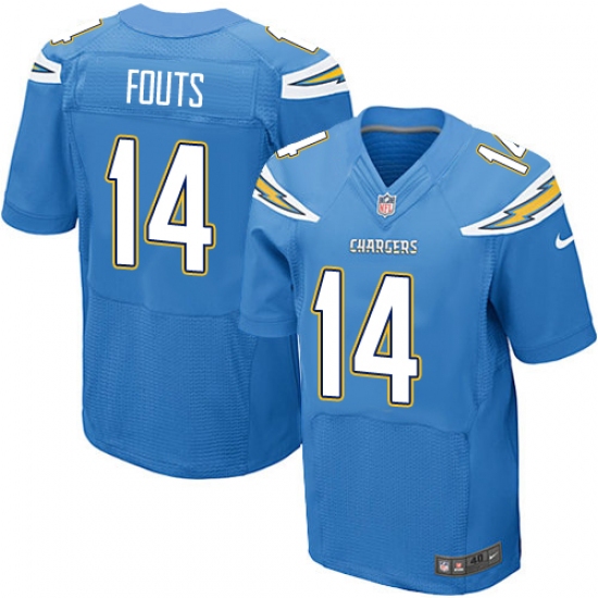 Men's Nike Los Angeles Chargers #14 Dan Fouts Elite Electric Blue Alternate NFL Jersey - Ujersey