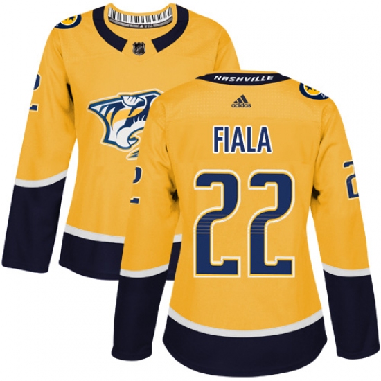 Women's Adidas Nashville Predators #22 Kevin Fiala Authentic Gold Home NHL Jersey - Ujersey