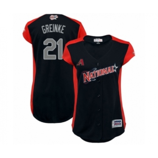 Women's Arizona Diamondbacks #21 Zack Greinke Authentic Navy Blue National League 2019 Baseball All-Star Jersey - Ujersey