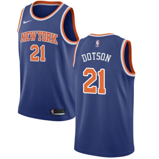 Men's Nike New York Knicks #21 Damyean Dotson Swingman Royal Blue NBA Jersey - Icon Edition - Ujersey