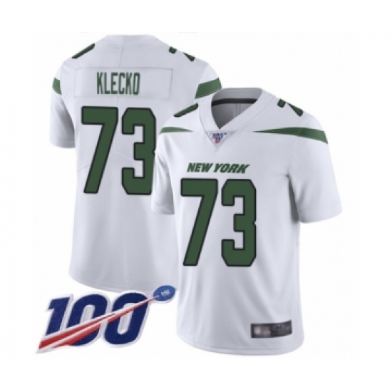 Men's New York Jets #73 Joe Klecko White Vapor Untouchable Limited Player 100th Season Football Jersey - Ujersey