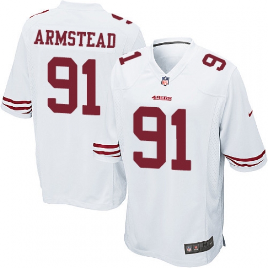 Men's Nike San Francisco 49ers #91 Arik Armstead Game White NFL Jersey - Ujersey