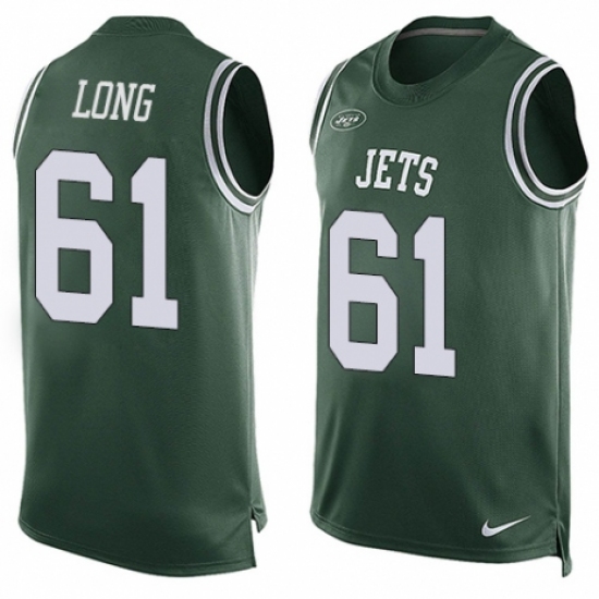 Men's Nike New York Jets #61 Spencer Long Limited Green Player Name & Number Tank Top NFL Jersey - Ujersey