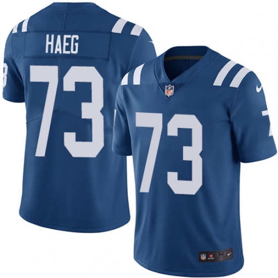 Men's Nike Indianapolis Colts #73 Joe Haeg Royal Blue Team Color Vapor Untouchable Limited Player NFL Jersey - Ujersey