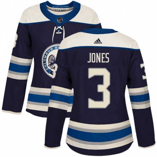 Women's Adidas Columbus Blue Jackets #3 Seth Jones Authentic Navy Blue Alternate NHL Jersey - Ujersey
