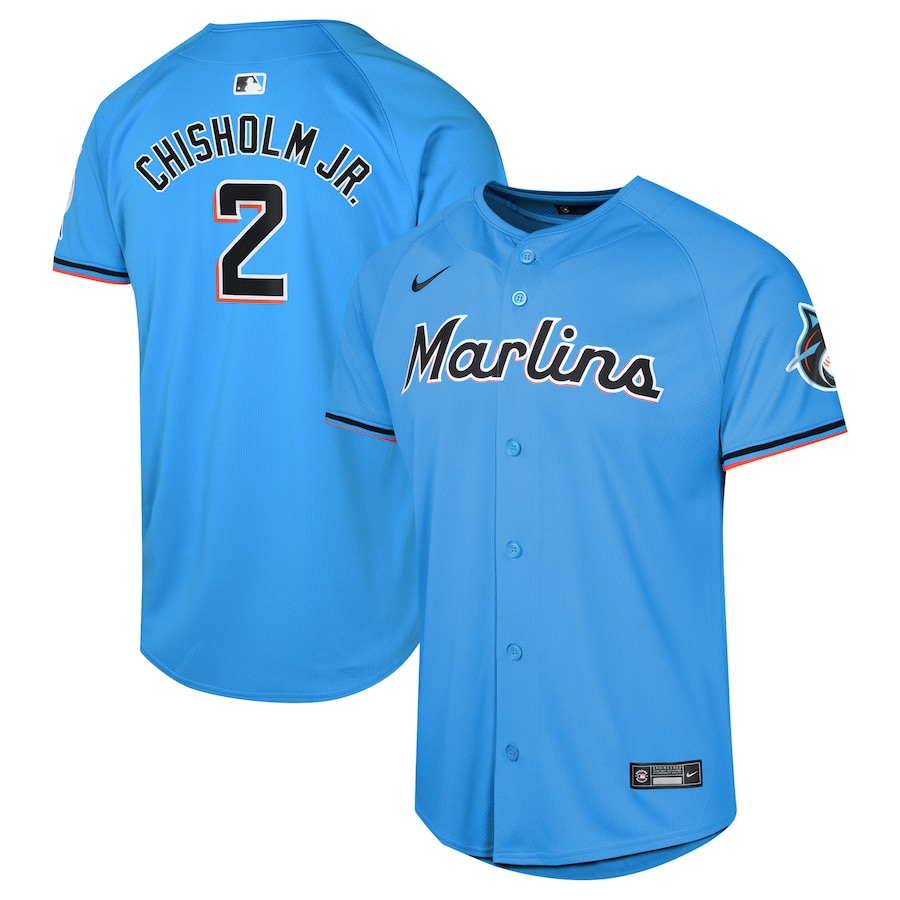 Youth Miami Marlins Jazz Chisholm Jr. Nike Blue Alternate Limited Player Jersey - Ujersey NHL