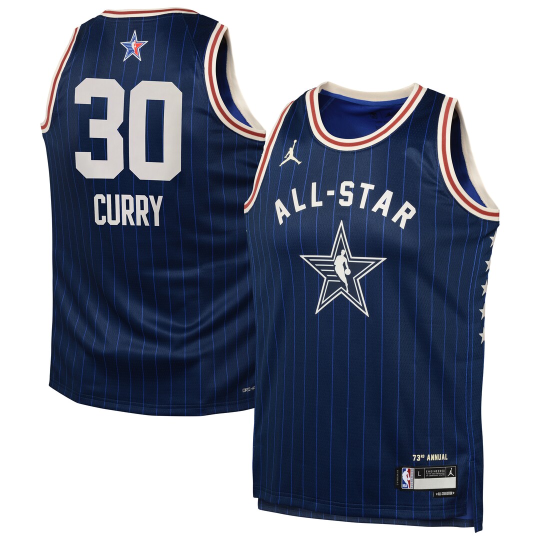 Youth Stephen Curry Jordan Brand Navy 2024 NBA All-Star Game Swingman Jersey