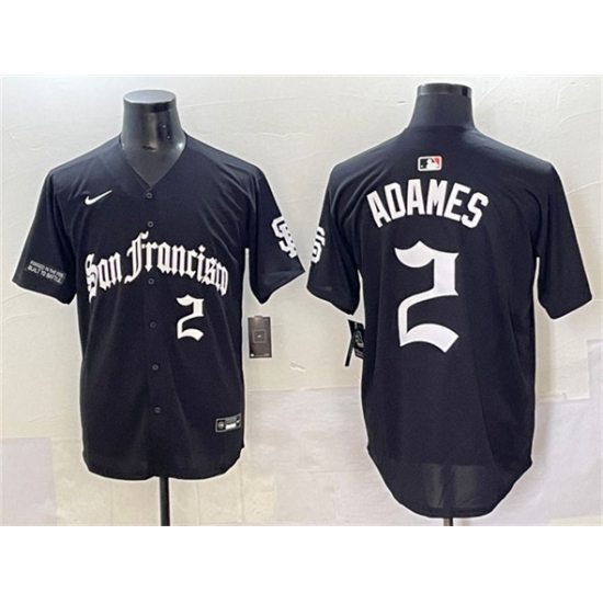 Men's San Francisco Giants #2 Willy Adames Black 'Gothic Fog Edition' Vapor Premier Limited Stitched Baseball Jersey - Ujersey