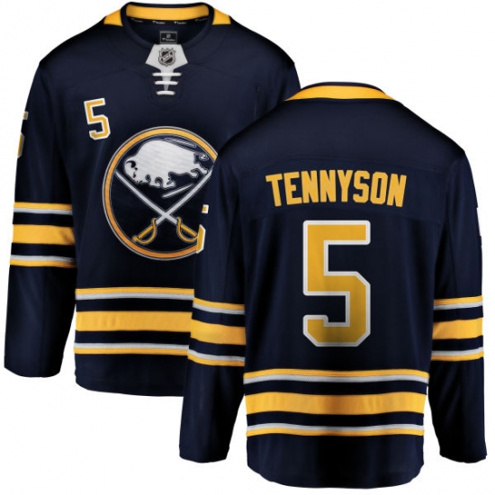 Men's Buffalo Sabres #5 Matt Tennyson Fanatics Branded Navy Blue Home Breakaway NHL Jersey - Ujersey