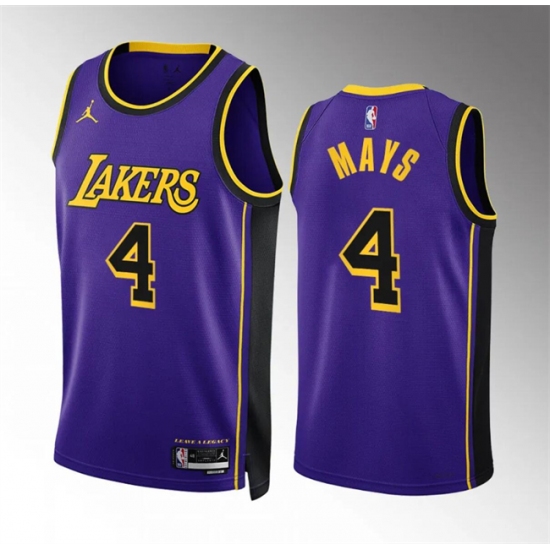 Men's Los Angeles Lakers #4 Skylar Mays Purple Statement Edition Stitched Basketball Jersey - Ujersey