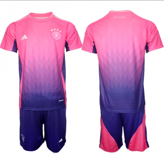Men's Germany Custom Pink Purple 2024-25 Away Soccer Jersey Suit - Ujersey