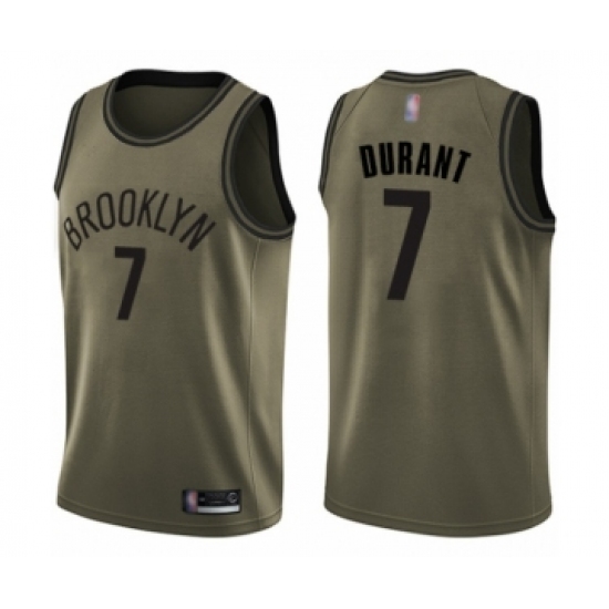 Youth Brooklyn Nets #7 Kevin Durant Swingman Green Salute to Service Basketball Jersey - Ujersey