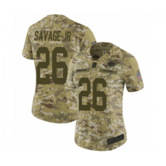 Women's Green Bay Packers #26 Darnell Savage Jr. Limited Camo 2018 Salute to Service Football Jersey - Ujersey