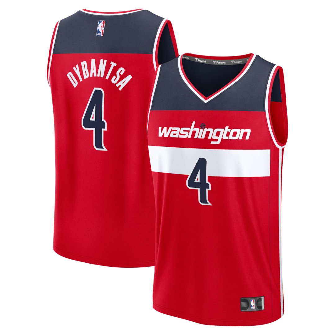 Men's Washington Wizards AJ Dybantsa Fanatics Red 2026 NBA Draft First Round Pick Fast Break Jersey - Icon Edition