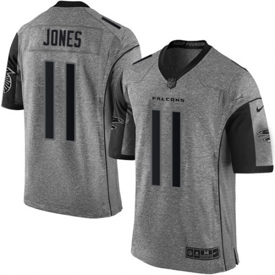 Men's Nike Atlanta Falcons #11 Julio Jones Limited Gray Gridiron NFL Jersey - Ujersey