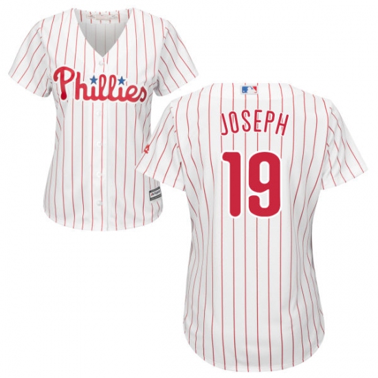 Women's Majestic Philadelphia Phillies #19 Tommy Joseph Authentic White/Red Strip Home Cool Base MLB Jersey - Ujersey