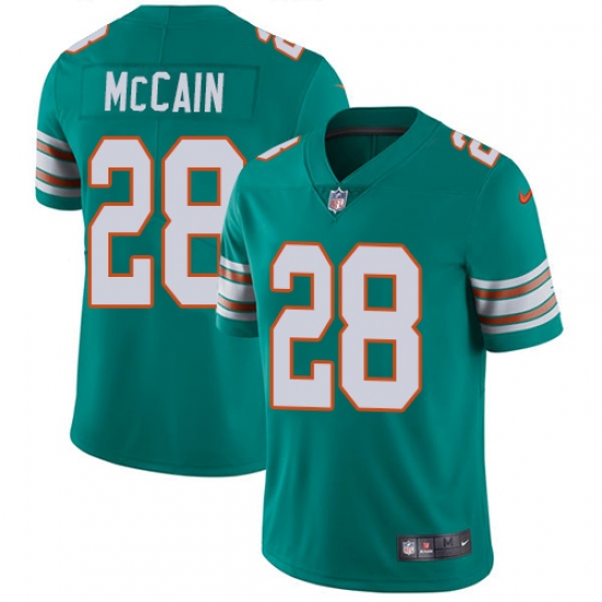 Men's Nike Miami Dolphins #28 Bobby McCain Aqua Green Alternate Vapor Untouchable Limited Player NFL Jersey - Ujersey