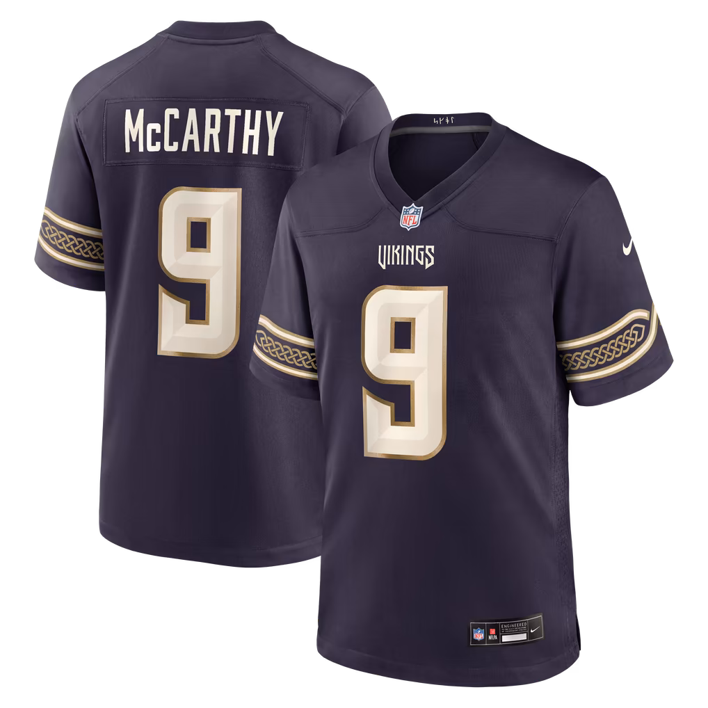 Men's Minnesota Vikings J.J McCarthy Nike Purple 2026 Rivalries Collection Game Jersey - Ujersey