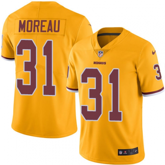Youth Nike Washington Redskins #31 Fabian Moreau Limited Gold Rush Vapor Untouchable NFL Jersey