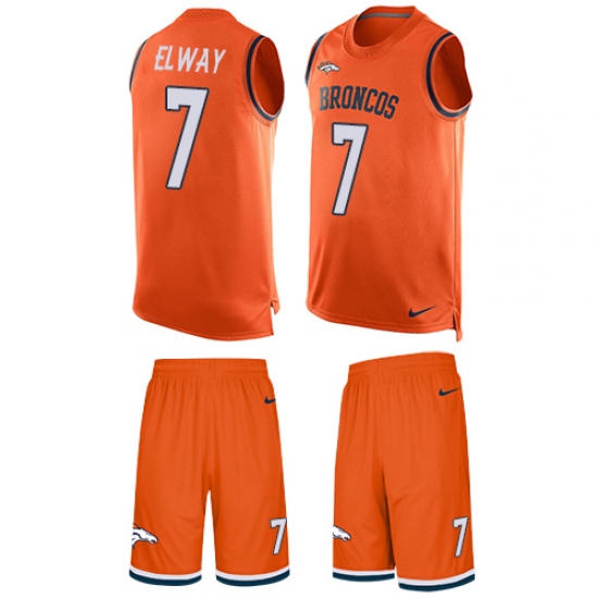 Men's Nike Denver Broncos #7 John Elway Limited Orange Tank Top Suit NFL Jersey - Ujersey