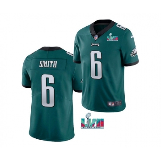Men's Philadelphia Eagles #6 DeVonta Smith Green Super Bowl LVII Patch Vapor Untouchable Limited Stitched Jersey - Ujersey
