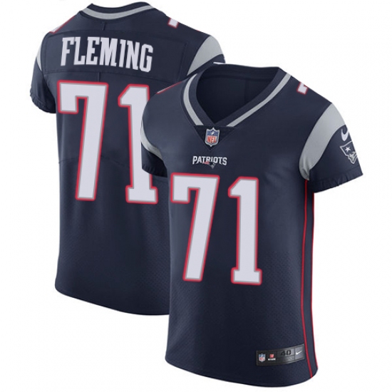Men's Nike New England Patriots #71 Cameron Fleming Navy Blue Team Color Vapor Untouchable Elite Player NFL Jersey - Ujersey