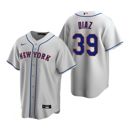 Men's Nike New York Mets #39 Edwin Diaz Gray Road Stitched Baseball Jersey - Ujersey