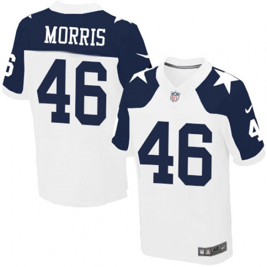 Men's Nike Dallas Cowboys #46 Alfred Morris Elite White Throwback Alternate NFL Jersey - Ujersey