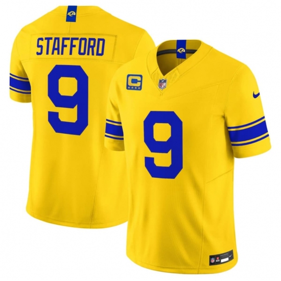 Men's Los Angeles Rams #9 Matthew Stafford Yellow 2026 F.U.S.E. With 4- Star C Vapor Limited Football Stitched Jersey - Ujersey