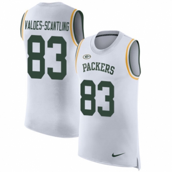 Men's Nike Green Bay Packers #83 Marquez Valdes-Scantling White Rush Player Name & Number Tank Top NFL Jersey - Ujersey
