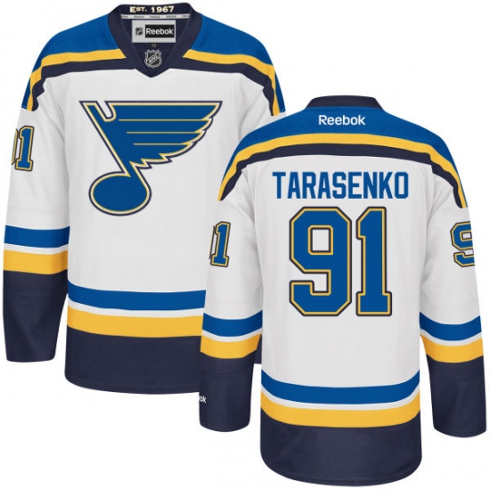 Men's Reebok St. Louis Blues #91 Vladimir Tarasenko Authentic White Away NHL Jersey - Ujersey