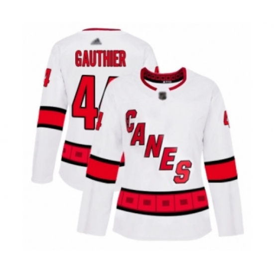 Women's Carolina Hurricanes #44 Julien Gauthier Authentic White Away Hockey Jersey - Ujersey