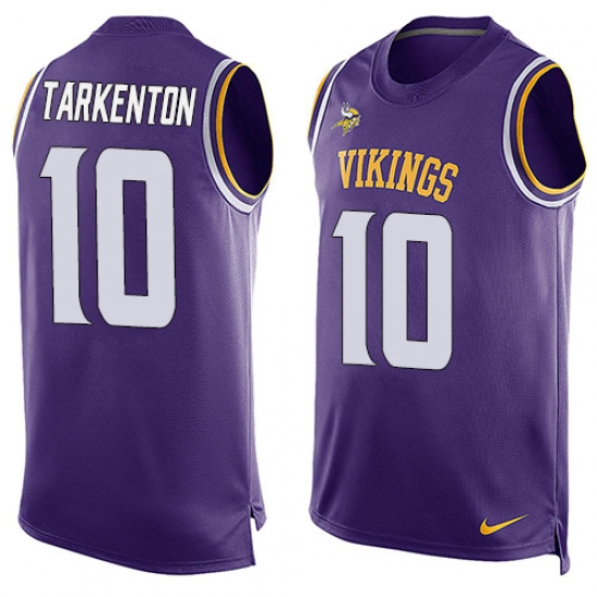 Men's Nike Minnesota Vikings #10 Fran Tarkenton Limited Purple Player Name & Number Tank Top NFL Jersey - Ujersey
