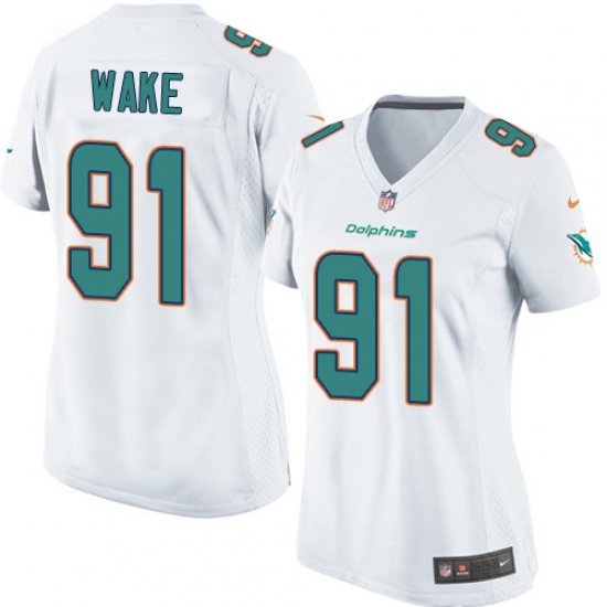 Women's Nike Miami Dolphins #91 Cameron Wake Game White NFL Jersey