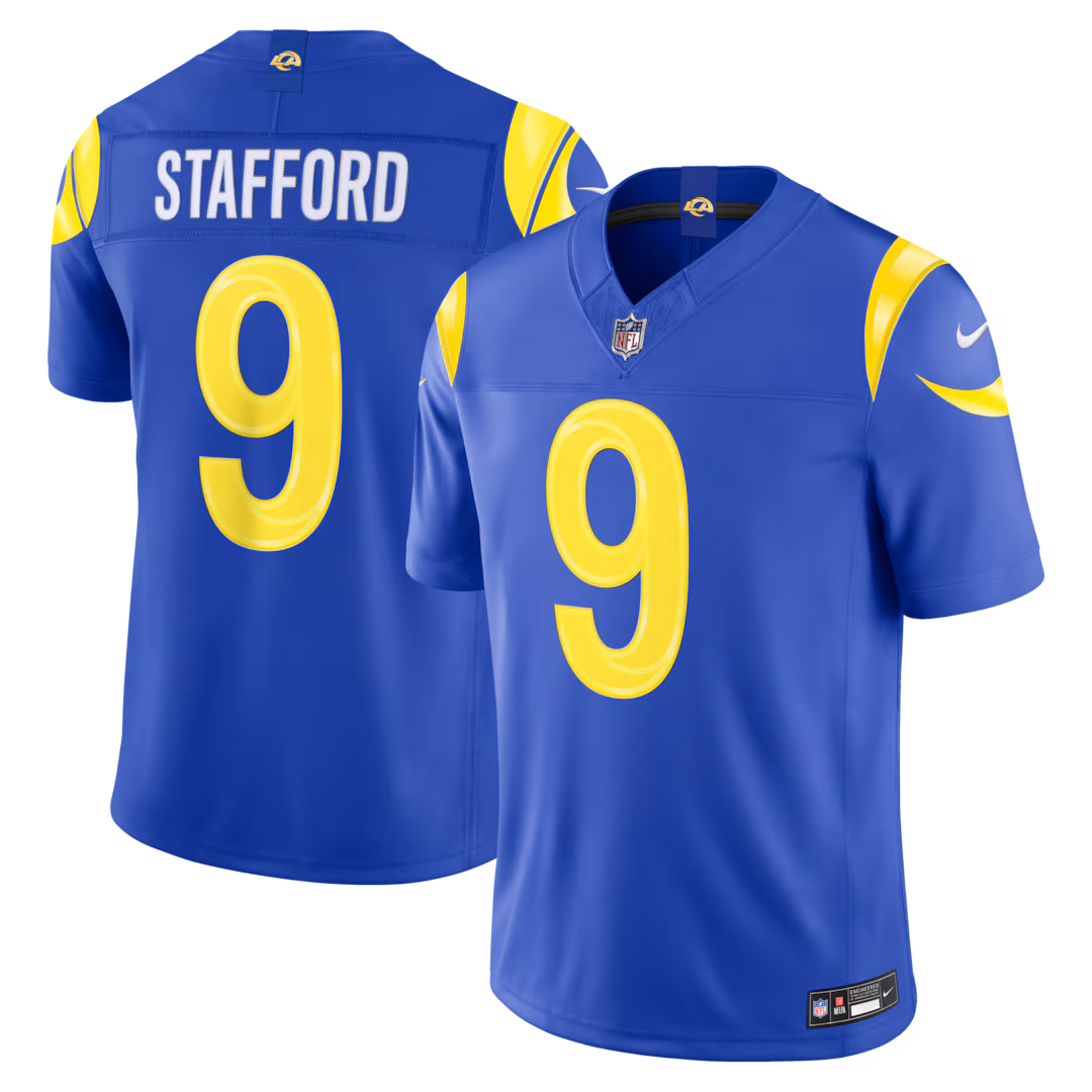 Men's Los Angeles Rams Matthew Stafford Nike Royal Team Vapor F.U.S.E. Stitched Limited Jersey