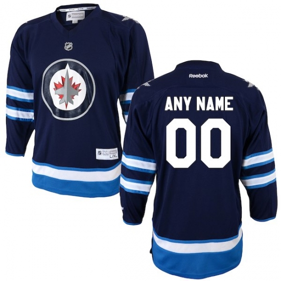 Youth Winnipeg Jets Reebok Navy Custom Home Replica Jersey - Ujersey