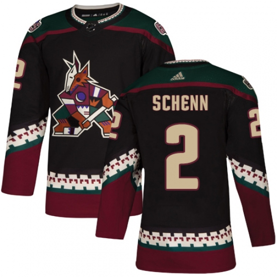 Men's Adidas Arizona Coyotes #2 Luke Schenn Premier Black Alternate NHL Jersey - Ujersey