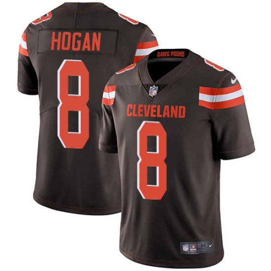 Men's Nike Cleveland Browns #8 Kevin Hogan Brown Team Color Vapor Untouchable Limited Player NFL Jersey - Ujersey
