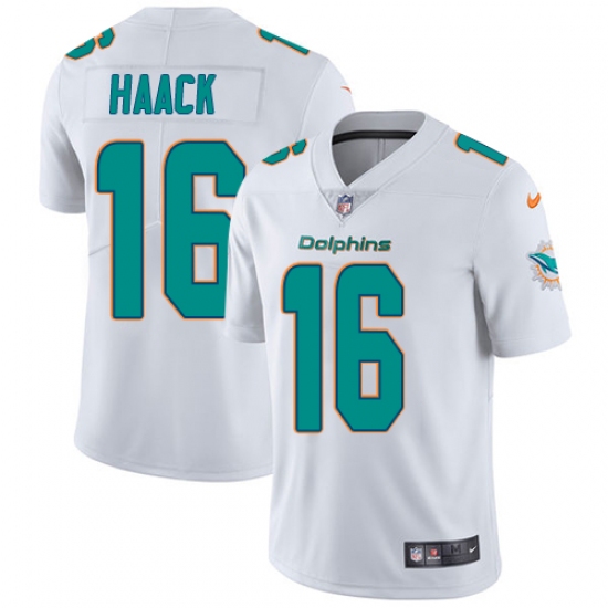 Men's Nike Miami Dolphins #16 Matt Haack White Vapor Untouchable Limited Player NFL Jersey - Ujersey