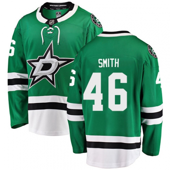 Youth Dallas Stars #46 Gemel Smith Authentic Green Home Fanatics Branded Breakaway NHL Jersey - Ujersey